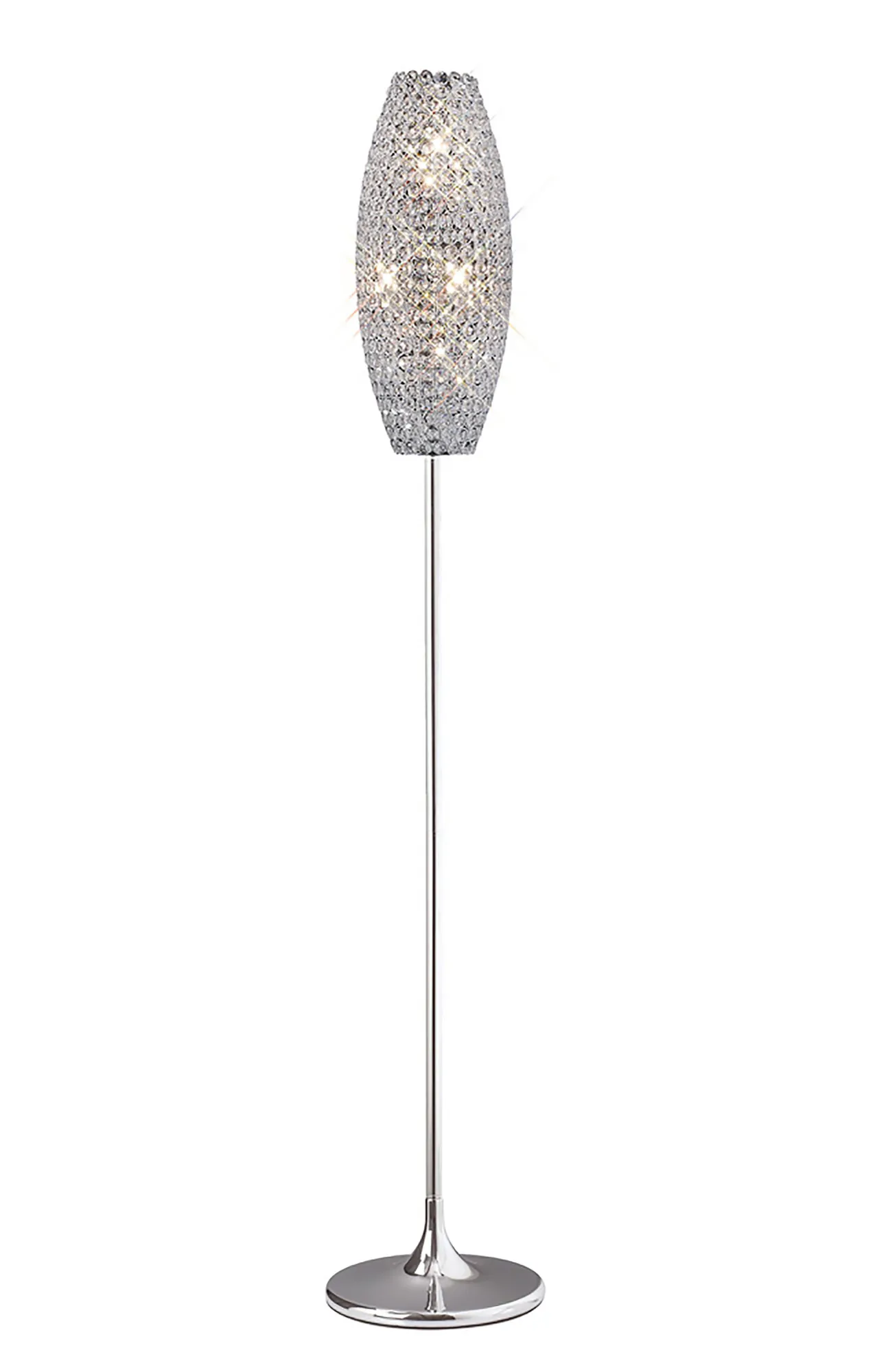 IL30412  Kos Crystal 160cm Floor Lamp 4 Light Polished Chrome